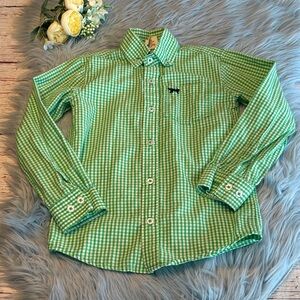 Jack Thomas Green Gingham Button Down Long Sleeve Shirt sz 5